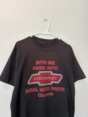 Vintage 90s Chevrolet Bite Me Ford Boy Distressed Single Stitch T-Shirt
